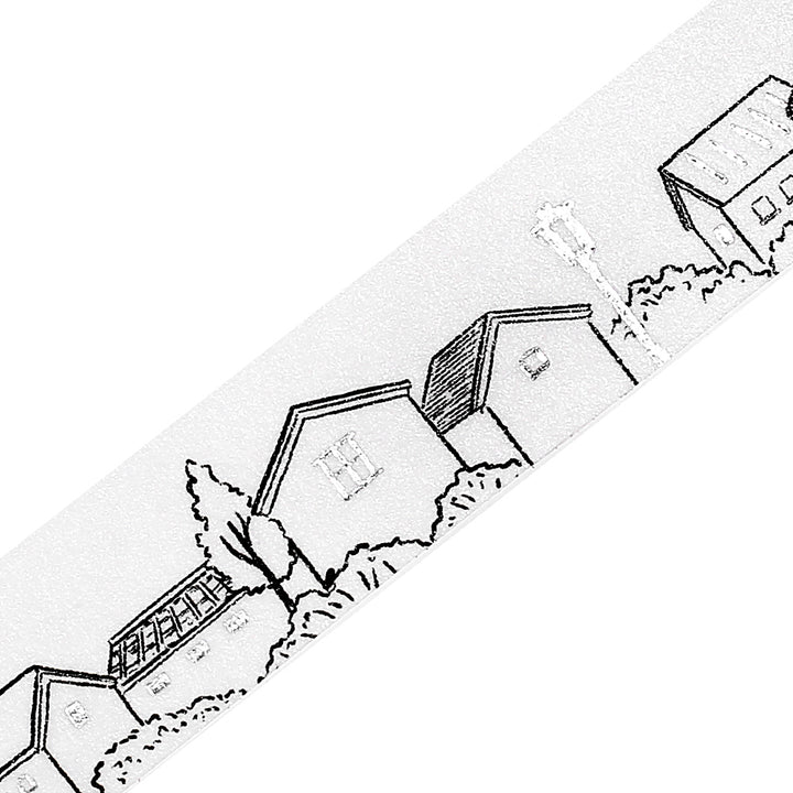 BGM Foil Stamping Masking Tape: Monotone in Cityscape — BGM washi tape — decorative Japanese paper tape for journaling and craft, at Cityluxe Singapore