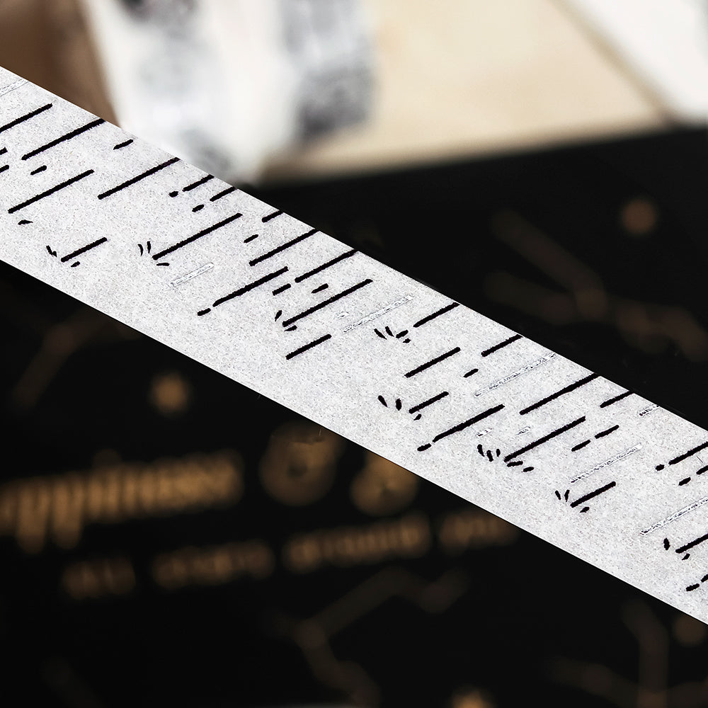 BGM Foil Stamping Masking Tape: Monotone in Rain — BGM washi tape — decorative Japanese paper tape for journaling and craft, at Cityluxe Singapore
