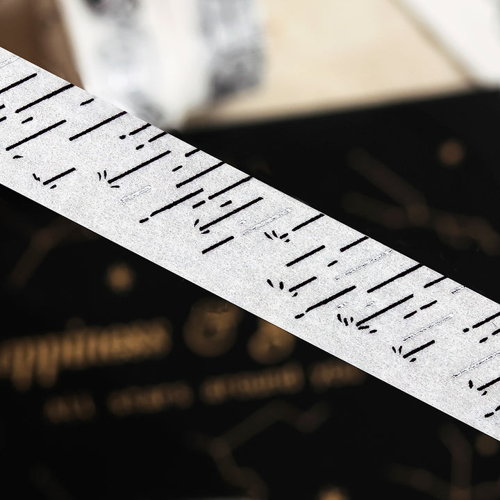 BGM Foil Stamping Masking Tape: Monotone in Rain — BGM washi tape — decorative Japanese paper tape for journaling and craft, at Cityluxe Singapore