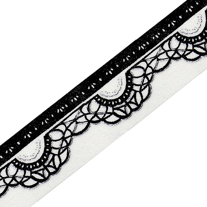 BGM Foil Stamping Masking Tape: Monotone in Lace — BGM washi tape — decorative Japanese paper tape for journaling and craft, at Cityluxe Singapore