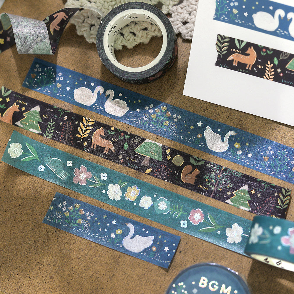 BGM Foil Stamping Masking Tape: Nordic Forest - Melody of Flowers