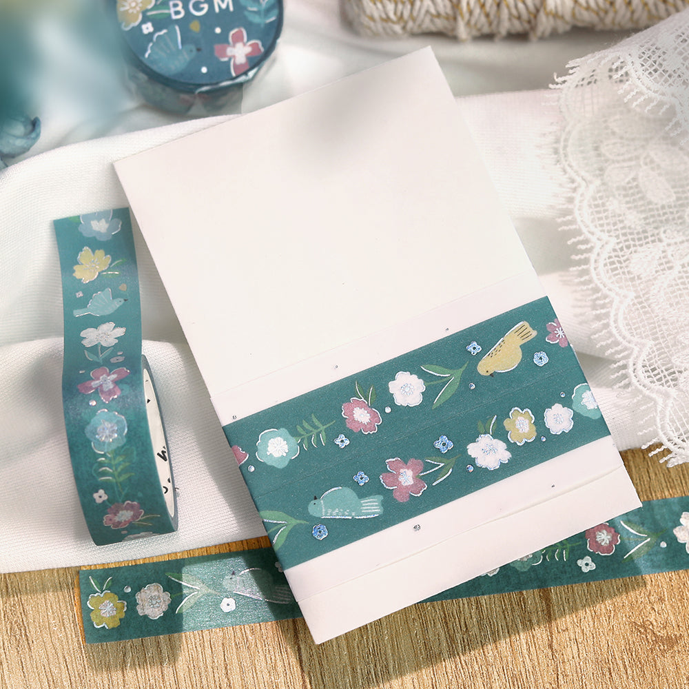 BGM Foil Stamping Masking Tape: Nordic Forest - Melody of Flowers