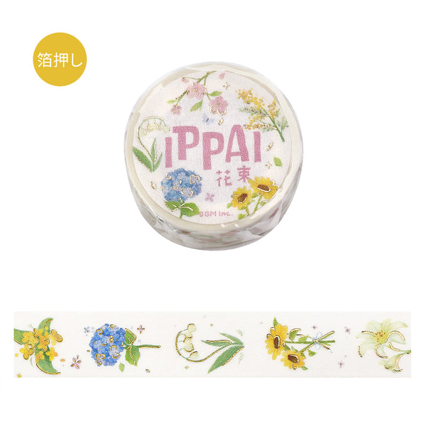 BGM Foil Stamping Masking Tape: IPPAI・Bouquets Galore — roll front