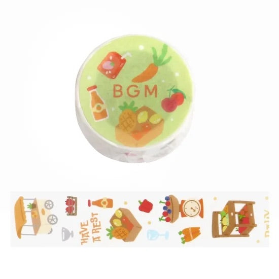 BGM Open Today as Well Masking Tape in Market — BGM masking tape — decorative paper tape for journaling and scrapbooking, at Cityluxe Singapore