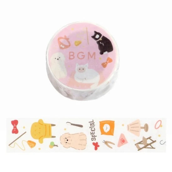 BGM Open Today as Well Masking Tape in Pets — BGM masking tape — decorative paper tape for journaling and scrapbooking, at Cityluxe Singapore