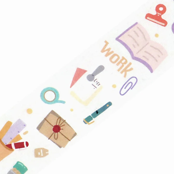 BGM Open Today as Well Masking Tape in Notebook — BGM washi tape — decorative Japanese paper tape for journaling and craft, at Cityluxe Singapore