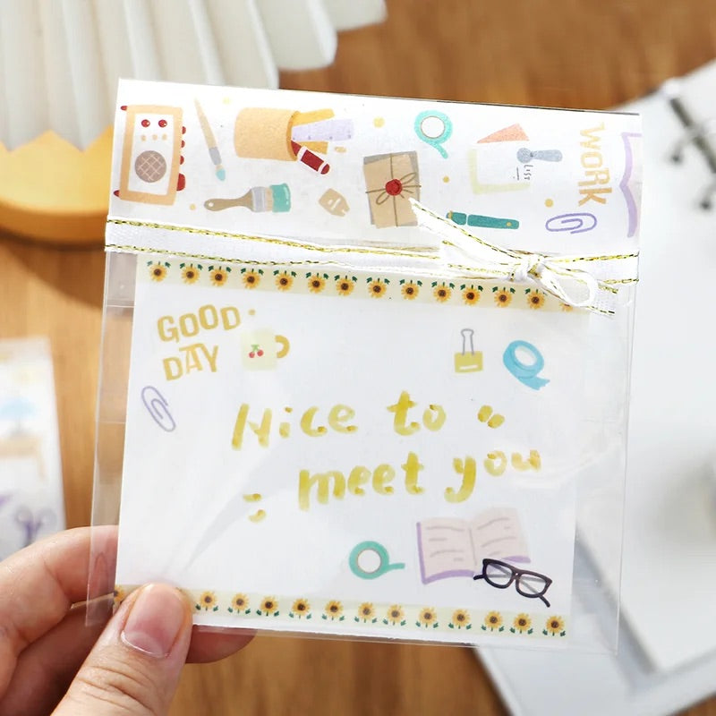 BGM Open Today as Well Masking Tape in Notebook — BGM washi tape — decorative Japanese paper tape for journaling and craft, at Cityluxe Singapore