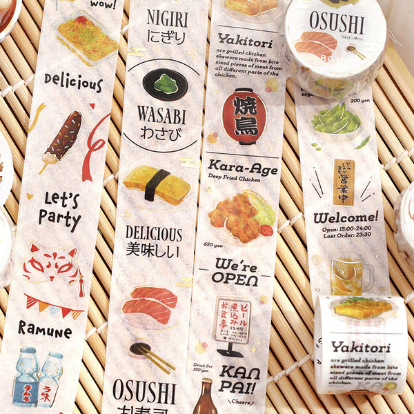 Load image into Gallery viewer, BGM Foil Stamping Masking Tape: Today&#39;s Menu - Sushi Restaurant
