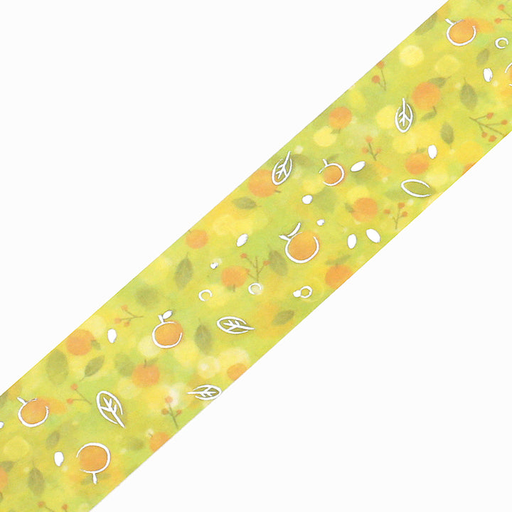 BGM Foil Stamping Masking Tape: Dreamy Scenery in Mandarin Orange — BGM masking tape — decorative paper tape for journaling and scrapbooking, at Cityluxe Singapore