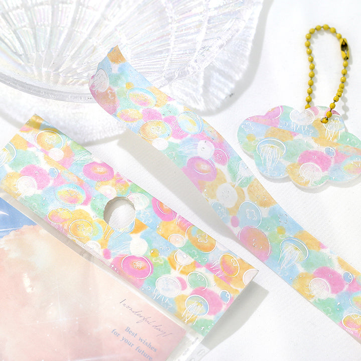 BGM Foil Stamping Masking Tape: Dreamy Scenery in Jellyfish — BGM masking tape — decorative paper tape for journaling and scrapbooking, at Cityluxe Singapore