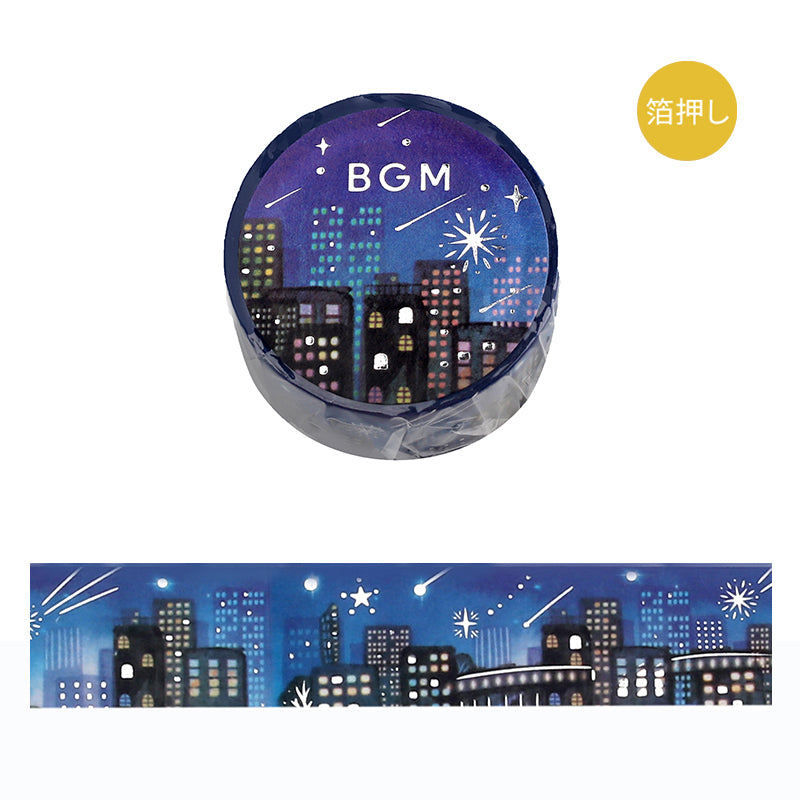 BGM Foil Stamping Masking Tape: Shooting Star Night - City