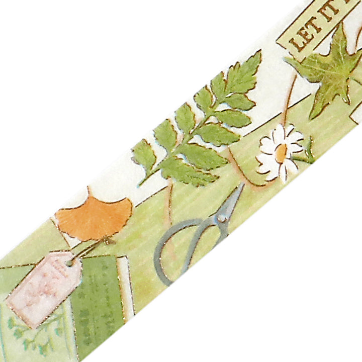 BGM Foil Stamping Masking Tape: My Creation in Botanist — BGM washi tape — decorative Japanese paper tape for journaling and craft, at Cityluxe Singapore