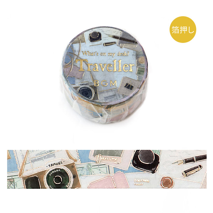 BGM Foil Stamping Masking Tape: My Creation in Traveler — BGM washi tape — decorative Japanese paper tape for journaling and craft, at Cityluxe Singapore