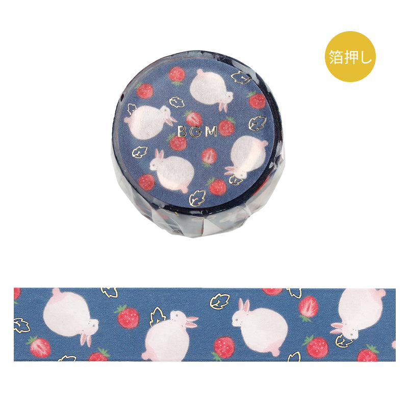 BGM Foil Stamping Masking Tape: Rabbit Country - Strawberry Daifuku