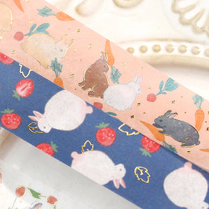 BGM Foil Stamping Masking Tape: Rabbit Country - Strawberry Daifuku