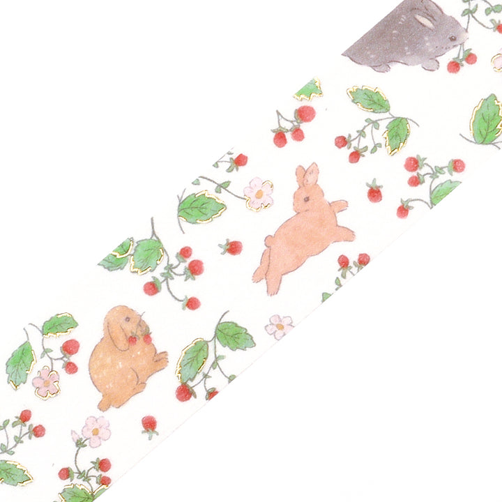 BGM Foil Stamping Masking Tape: Rabbit Country in Forest — BGM washi tape — decorative Japanese paper tape for journaling and craft, at Cityluxe Singapore