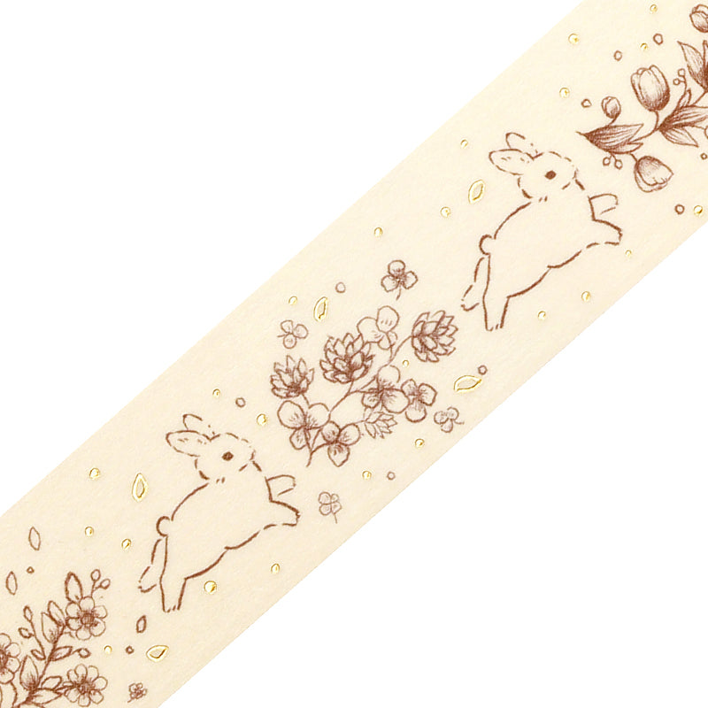 BGM Foil Stamping Masking Tape: Rabbit Country in Fairy Tale — BGM washi tape — decorative Japanese paper tape for journaling and craft, at Cityluxe Singapore