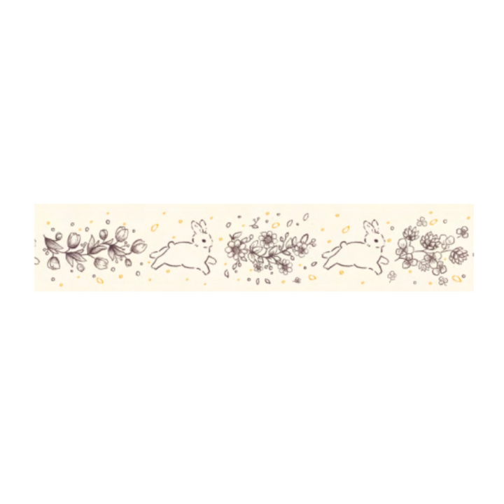 BGM Foil Stamping Masking Tape: Rabbit Country in Fairy Tale — BGM washi tape — decorative Japanese paper tape for journaling and craft, at Cityluxe Singapore