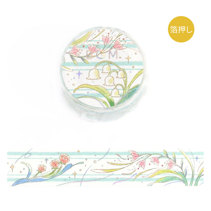 BGM Foil Stamping Masking Tape: Mysterious Journey in Flower Language — BGM masking tape — decorative paper tape for journaling and scrapbooking, at Cityluxe Singapore