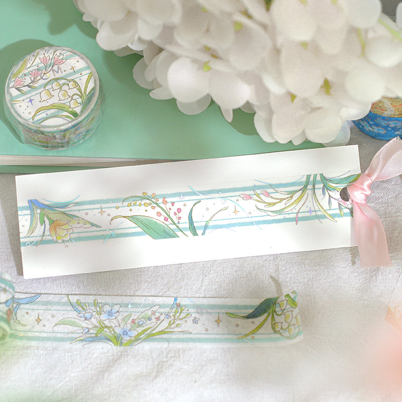 BGM Foil Stamping Masking Tape: Mysterious Journey in Flower Language — BGM masking tape — decorative paper tape for journaling and scrapbooking, at Cityluxe Singapore