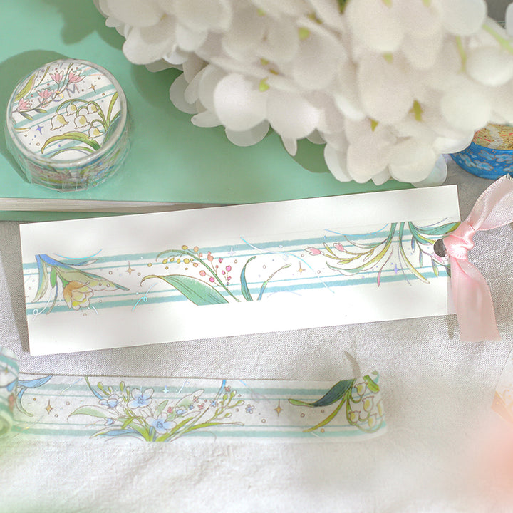 BGM Foil Stamping Masking Tape: Mysterious Journey in Flower Language — BGM masking tape — decorative paper tape for journaling and scrapbooking, at Cityluxe Singapore