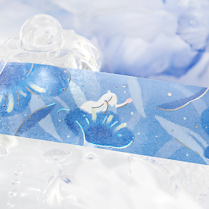 BGM Foil Stamping Masking Tape: Hana Monogatari in Night Scent — BGM washi tape — decorative Japanese paper tape for journaling and craft, at Cityluxe Singapore