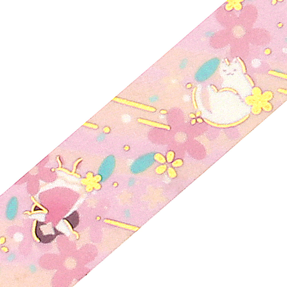 BGM Foil Stamping Masking Tape: Hana Monogatari in Peach Blossom — BGM washi tape — decorative Japanese paper tape for journaling and craft, at Cityluxe Singapore