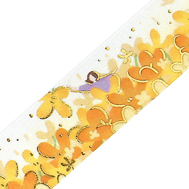 BGM Foil Stamping Masking Tape: Hana Monogatari in Flower Blizzard — BGM washi tape — decorative Japanese paper tape for journaling and craft, at Cityluxe Singapore
