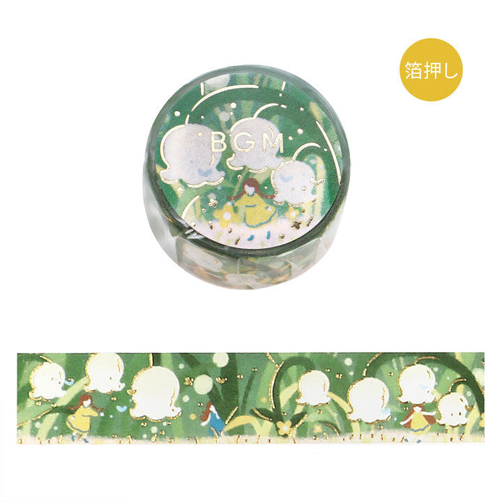 BGM Foil Stamping Masking Tape: Hana Monogatari in Hana Akari — BGM washi tape — decorative Japanese paper tape for journaling and craft, at Cityluxe Singapore