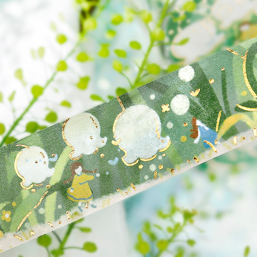 BGM Foil Stamping Masking Tape: Hana Monogatari in Hana Akari — BGM washi tape — decorative Japanese paper tape for journaling and craft, at Cityluxe Singapore