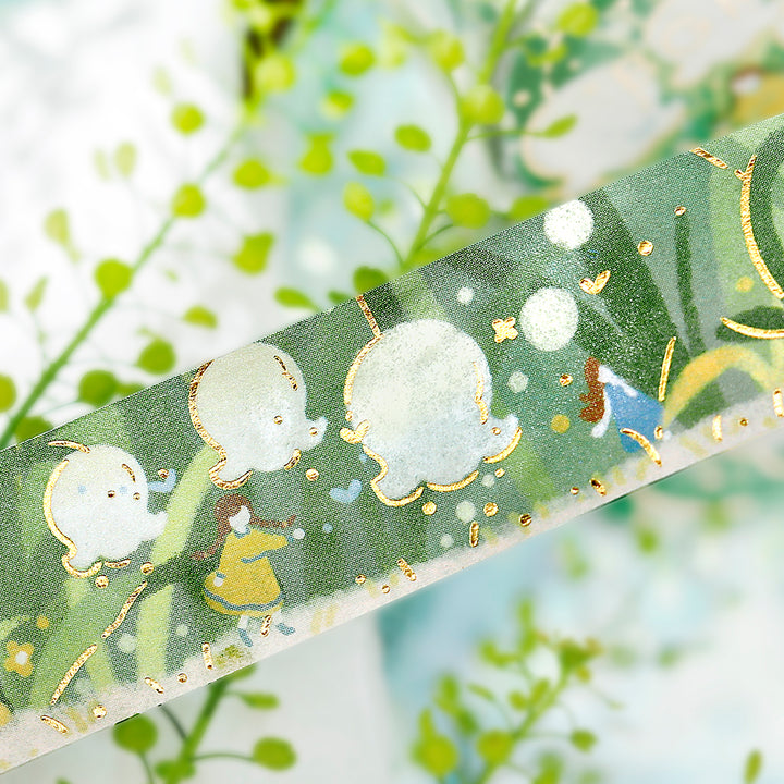 BGM Foil Stamping Masking Tape: Hana Monogatari in Hana Akari — BGM washi tape — decorative Japanese paper tape for journaling and craft, at Cityluxe Singapore