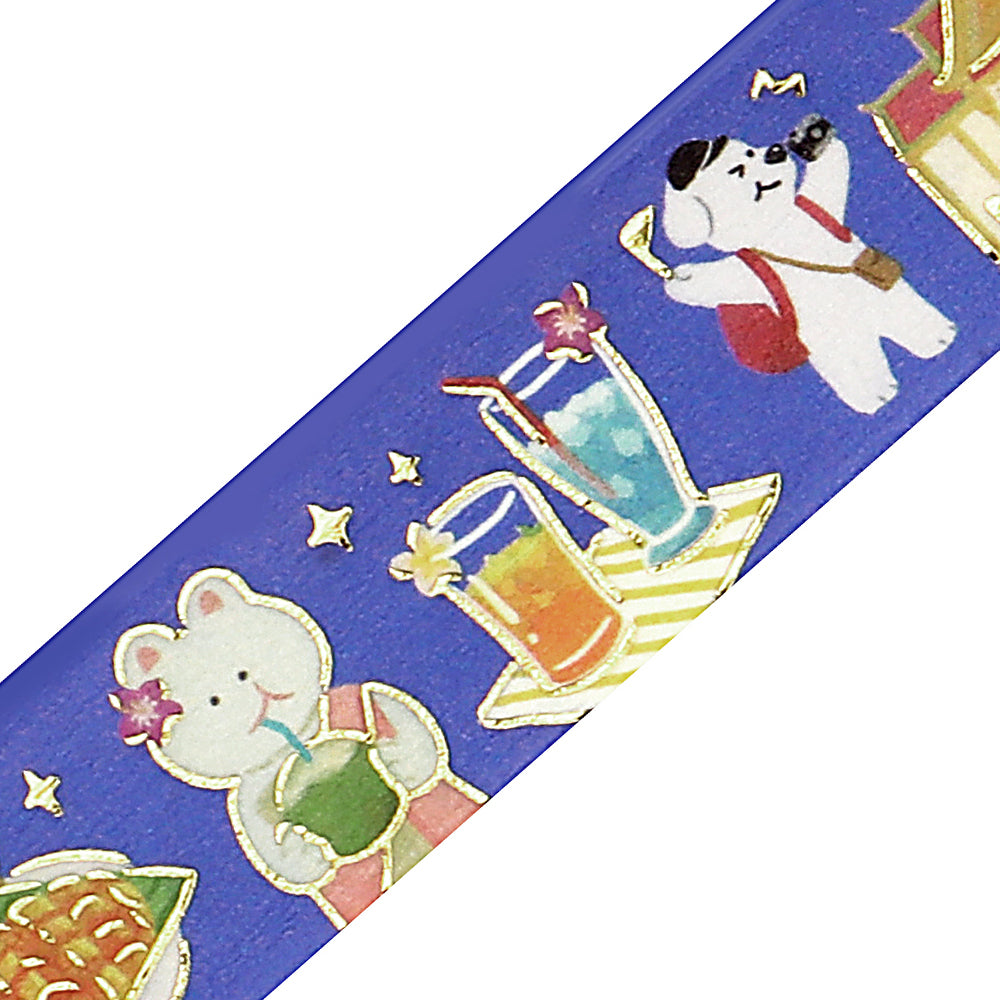 BGM Foil Stamping Masking Tape: World Cafe Travel in Thailand — BGM washi tape — decorative Japanese paper tape for journaling and craft, at Cityluxe Singapore