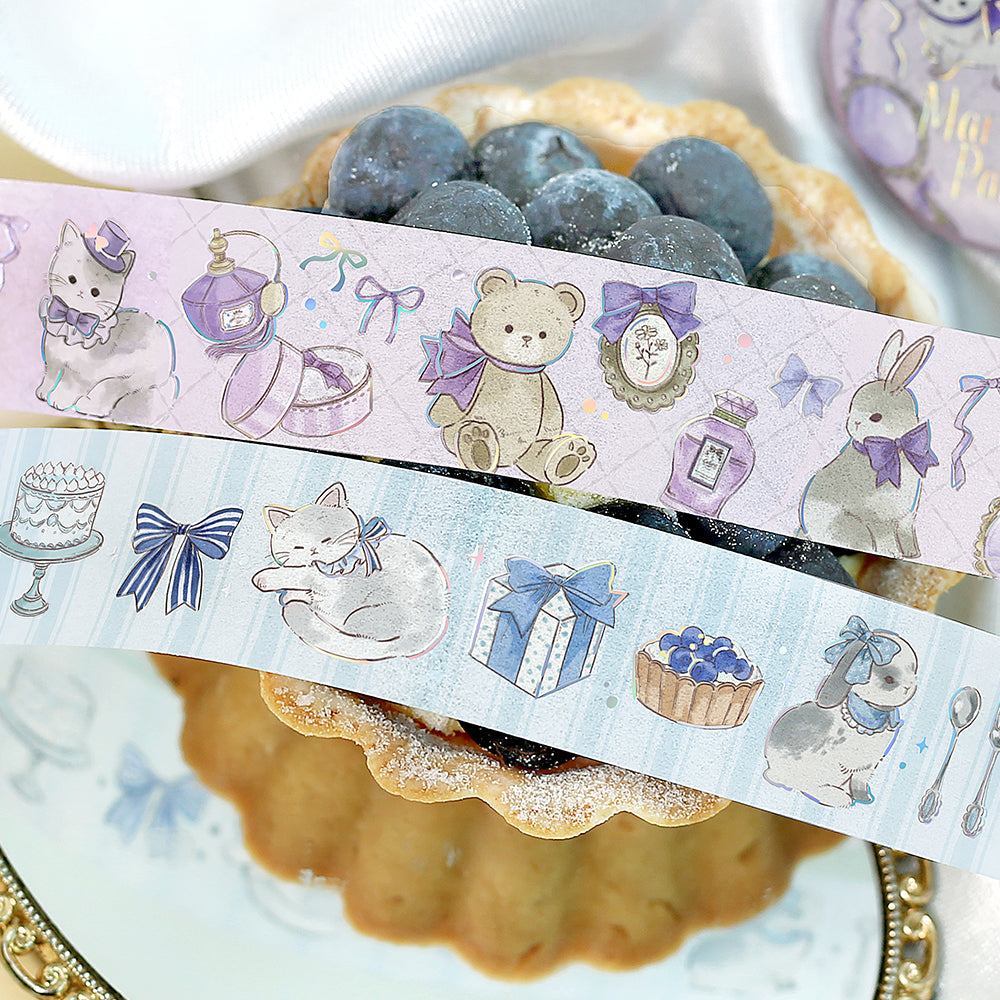 BGM Foil Stamping Masking Tape: Fairy Tale Party in Tea Time — BGM washi tape — decorative Japanese paper tape for journaling and craft, at Cityluxe Singapore