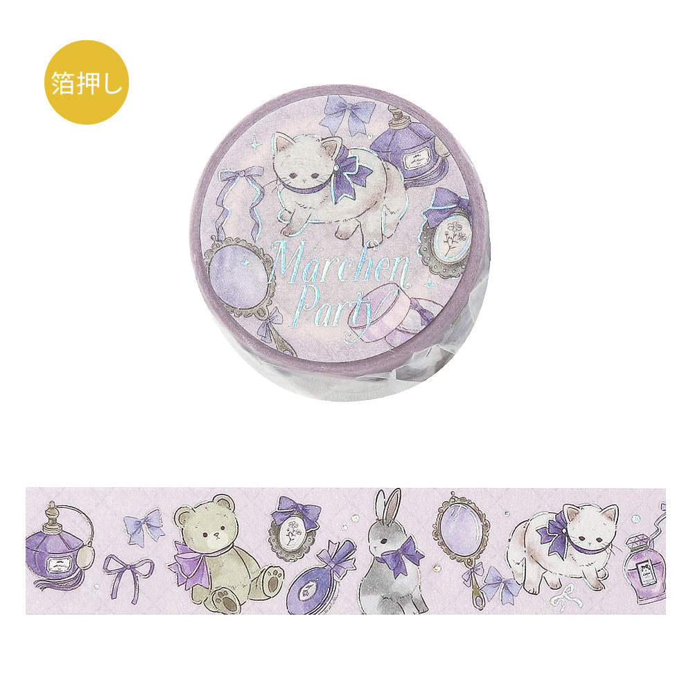 BGM Foil Stamping Masking Tape: Fairy Tale Party in Perfume — BGM washi tape — decorative Japanese paper tape for journaling and craft, at Cityluxe Singapore