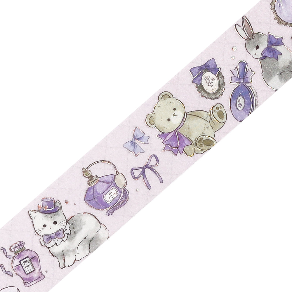 BGM Foil Stamping Masking Tape: Fairy Tale Party in Perfume — BGM washi tape — decorative Japanese paper tape for journaling and craft, at Cityluxe Singapore