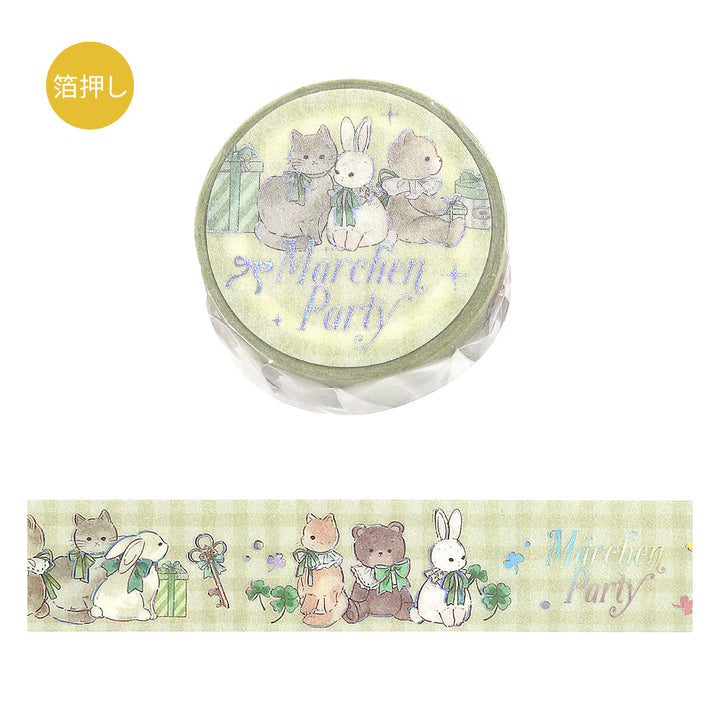 BGM Foil Stamping Masking Tape: Fairy Tale Party in Garden — BGM washi tape — decorative Japanese paper tape for journaling and craft, at Cityluxe Singapore