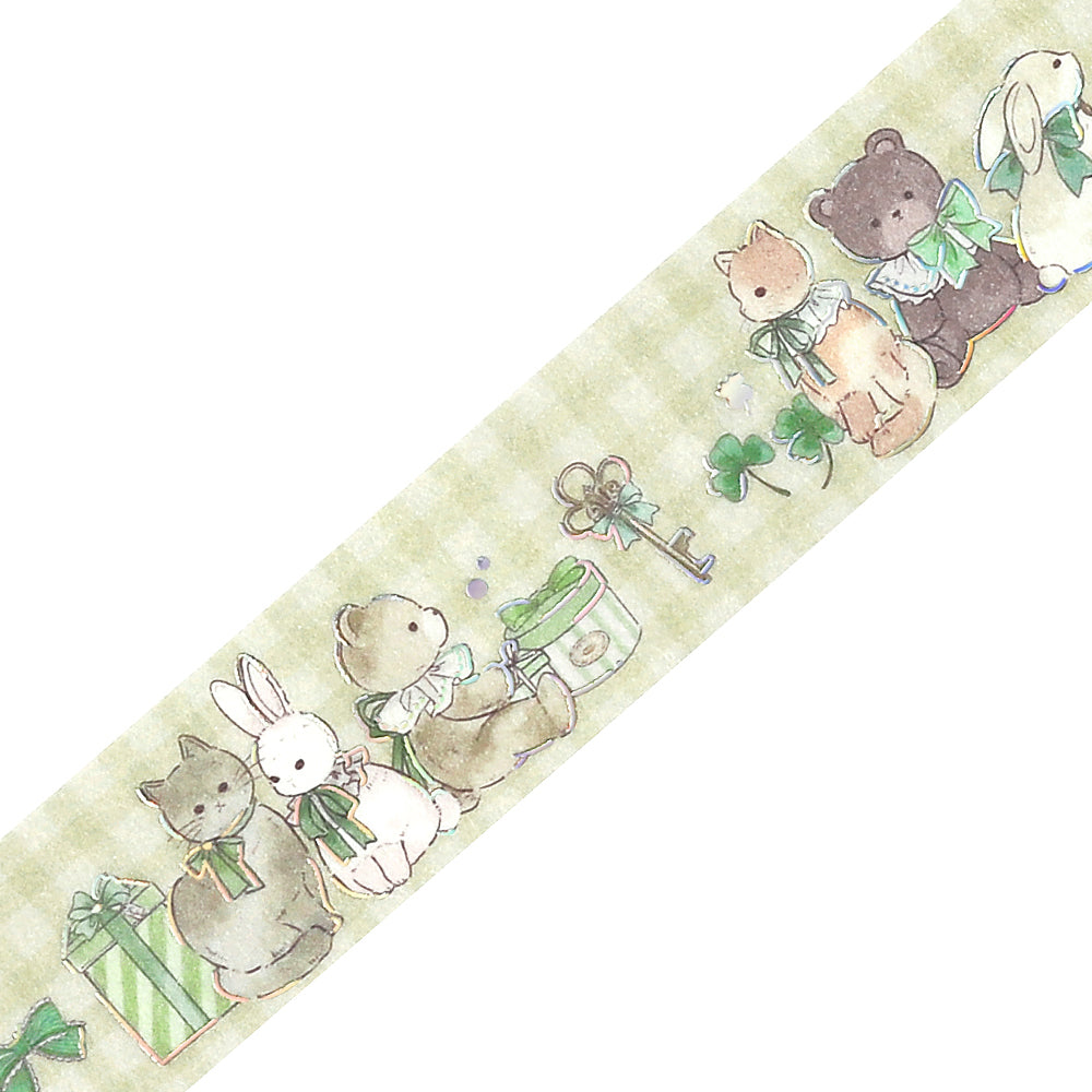 BGM Foil Stamping Masking Tape: Fairy Tale Party in Garden — BGM washi tape — decorative Japanese paper tape for journaling and craft, at Cityluxe Singapore