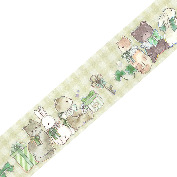 BGM Foil Stamping Masking Tape: Fairy Tale Party in Garden — BGM washi tape — decorative Japanese paper tape for journaling and craft, at Cityluxe Singapore