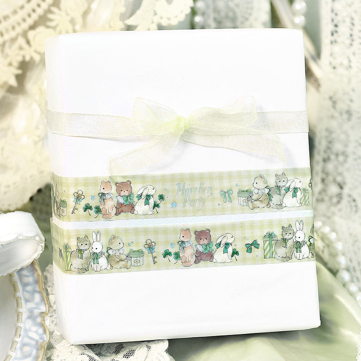 BGM Foil Stamping Masking Tape: Fairy Tale Party in Garden — BGM washi tape — decorative Japanese paper tape for journaling and craft, at Cityluxe Singapore