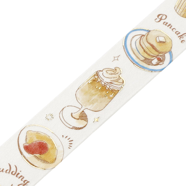 BGM Foil Stamping Masking Tape: Travel, Cafe, and Diary - Honey — pattern detail