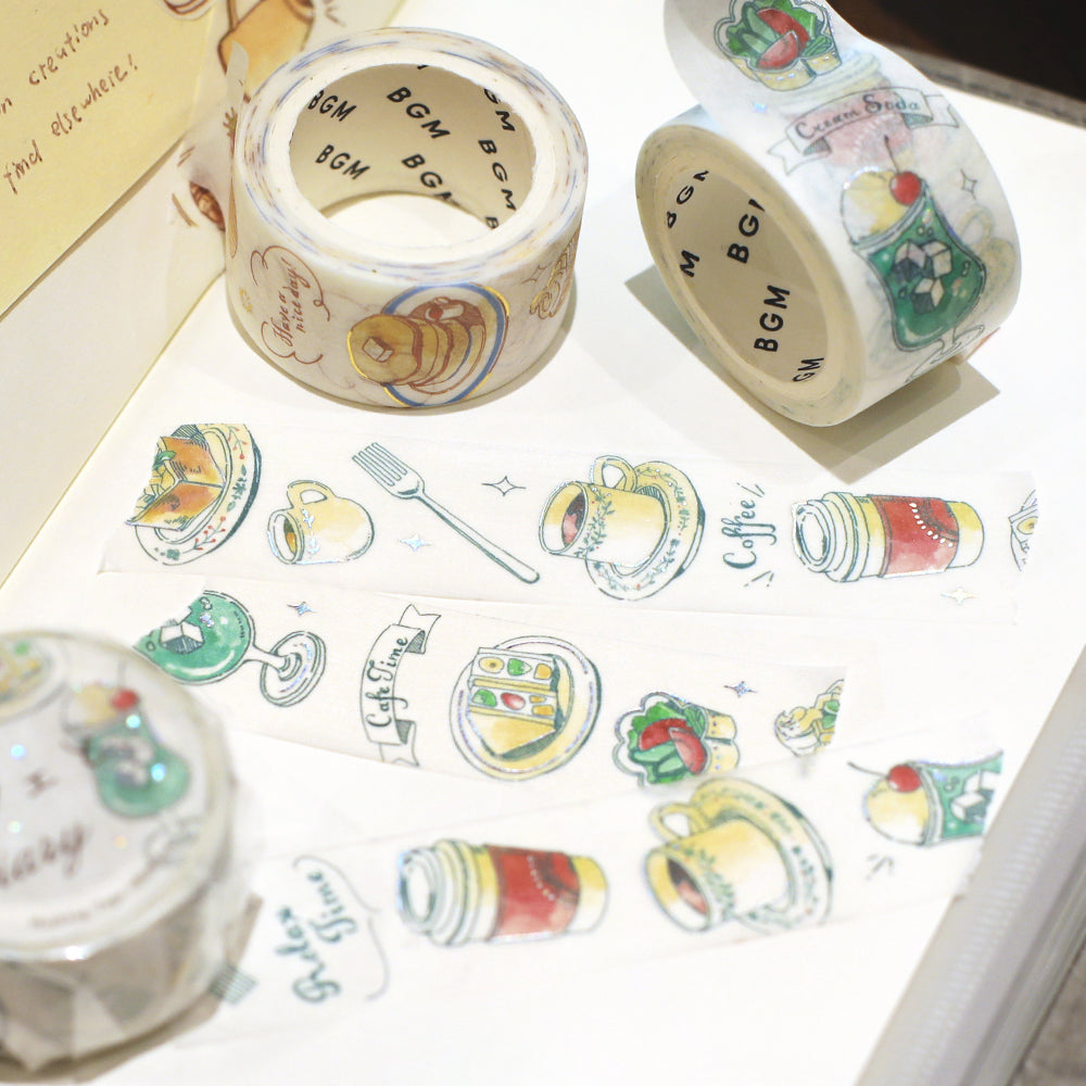 BGM Foil Stamping Masking Tape: Travel, Cafe, and Diary - Mint — colour swatch