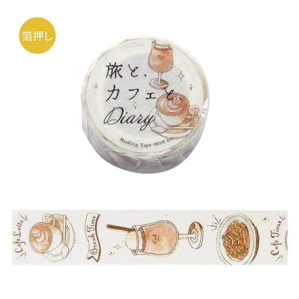 Load image into Gallery viewer, BGM Foil Stamping Masking Tape: Travel, Cafe, and Diary - Orange
