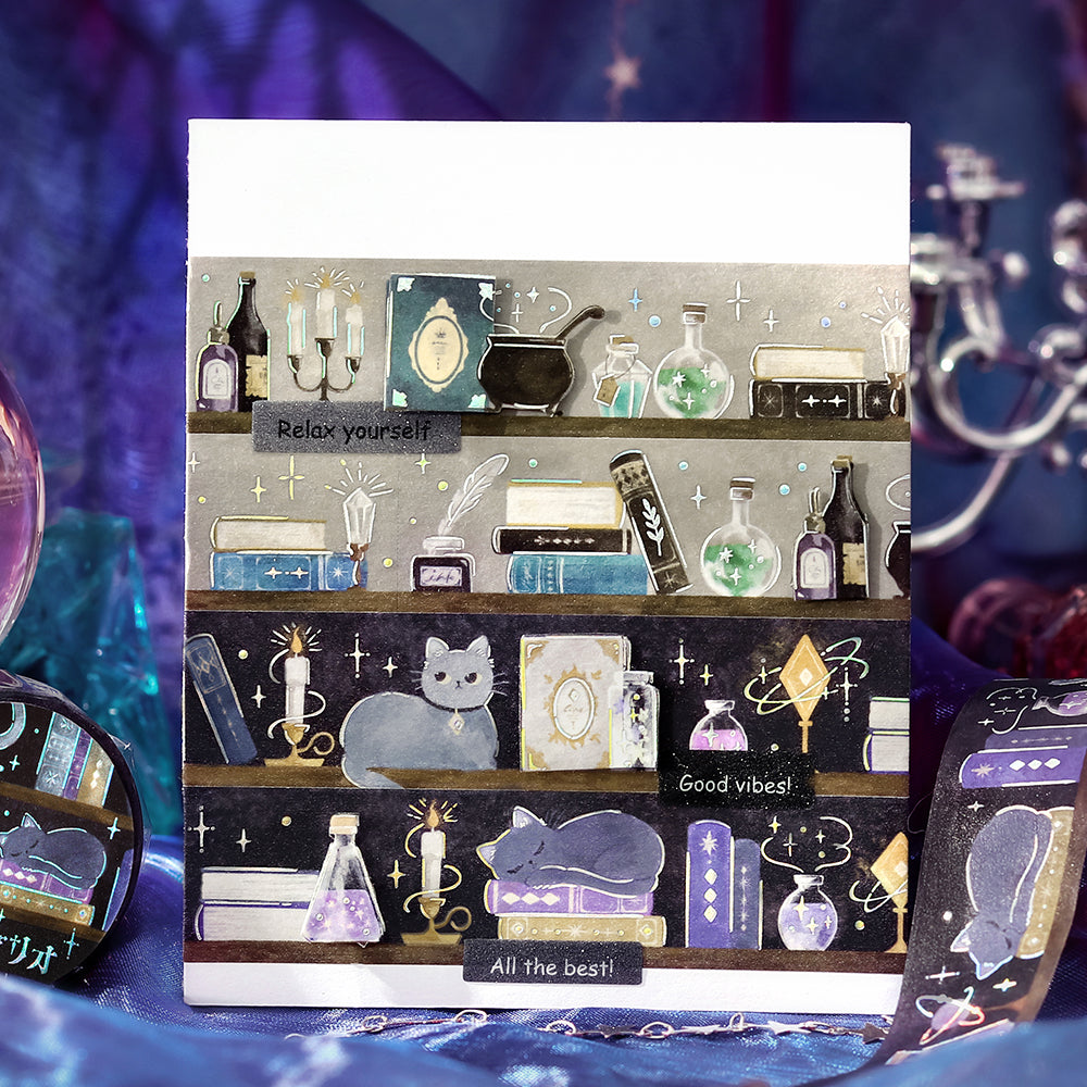 BGM Foil Stamping Masking Tape: Fantasy Bibliotheca Grimoire