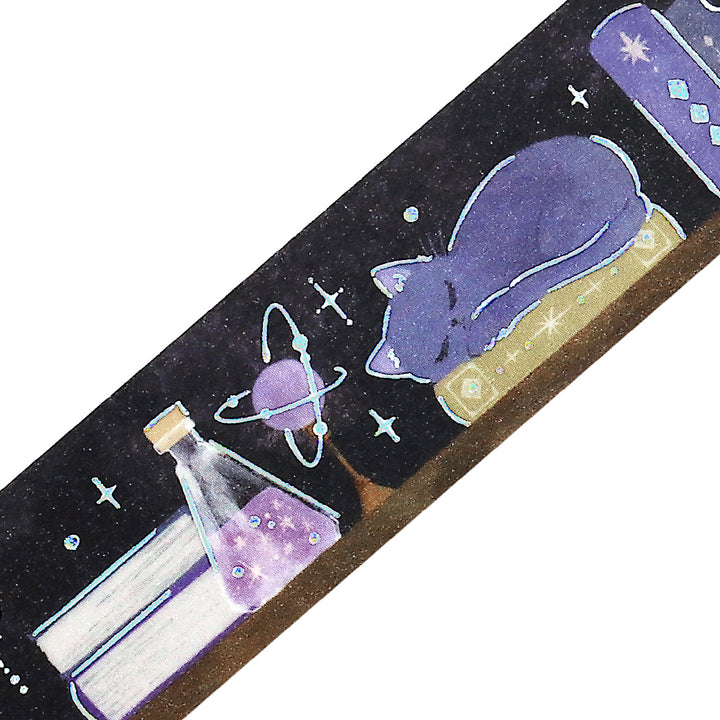 BGM Foil Stamping Masking Tape: Fantasy Bibliotheca Cat