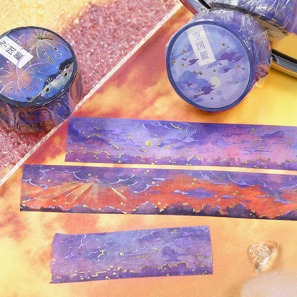 Load image into Gallery viewer, BGM Foil Stamping Masking Tape: Sky Encyclopedia - Morning
