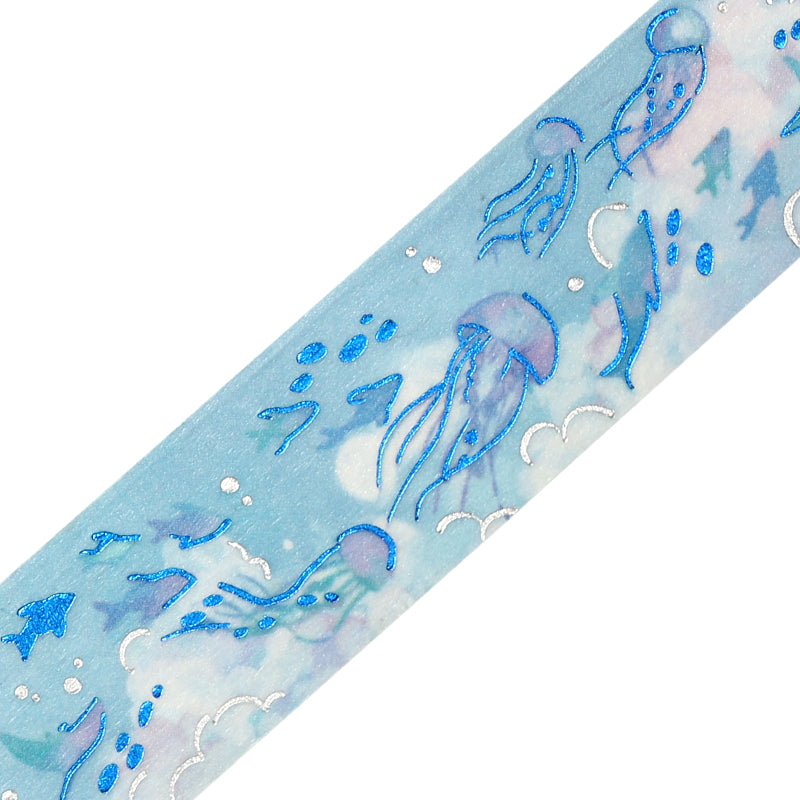BGM Foil Stamping Masking Tape: Sky Encyclopedia in Ocean — BGM masking tape — decorative paper tape for journaling and scrapbooking, at Cityluxe Singapore