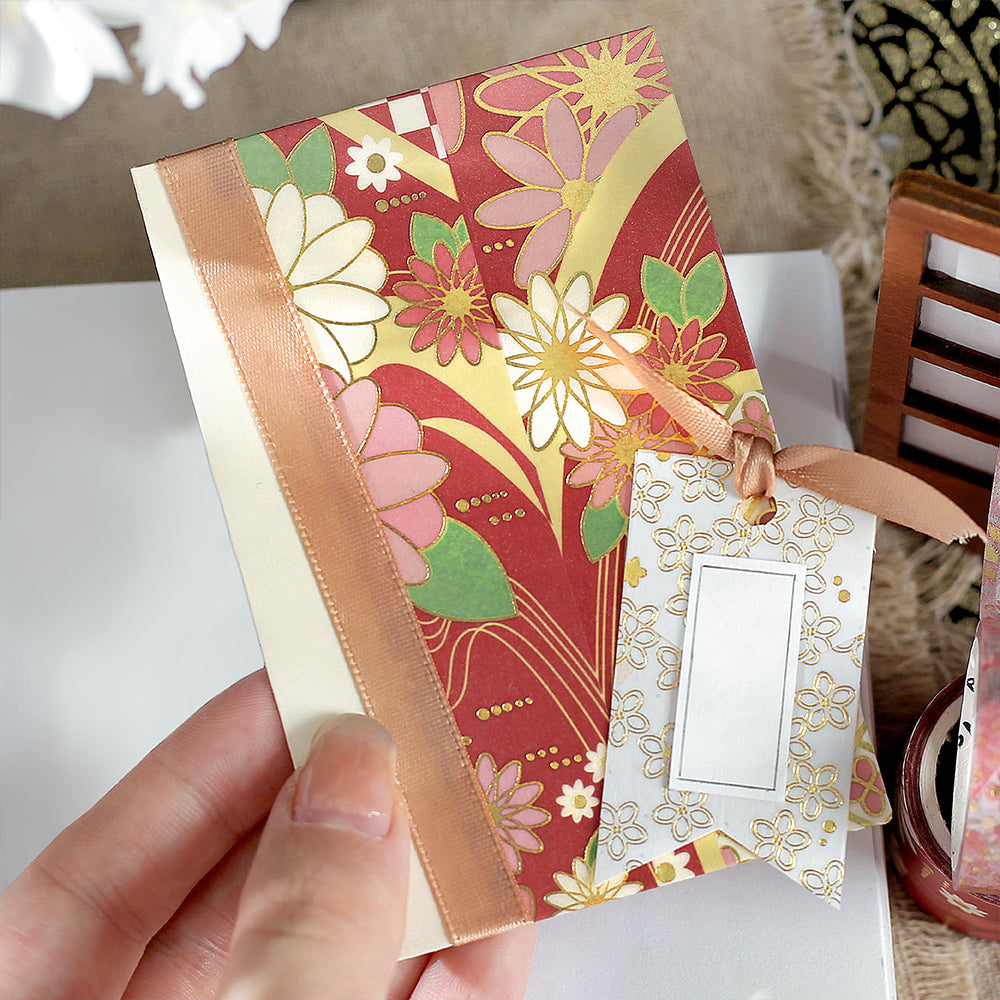 BGM Foil Stamping Masking Tape: The Color of Kimono in Crimson — BGM washi tape — decorative Japanese paper tape for journaling and craft, at Cityluxe Singapore