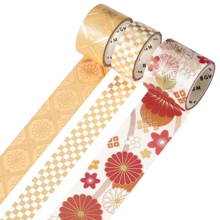 BGM Foil Stamping Masking Tape: The Color of Kimono - Brilliant Splendor — pattern detail