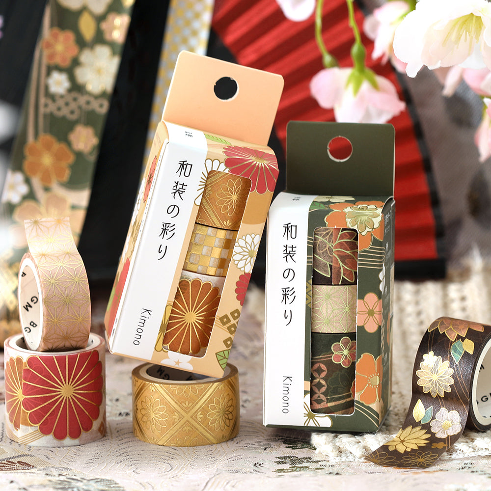 BGM Foil Stamping Masking Tape: The Color of Kimono - Brilliant Splendor — roll side