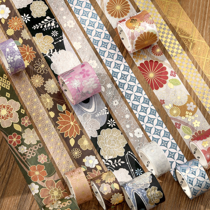 BGM Foil Stamping Masking Tape: The Color of Kimono - Brilliant Splendor — flat lay